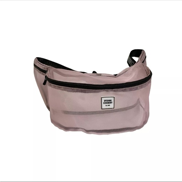 Opening Ceremony Handbags - Opening Ceremony Translucent Mesh Pink Fanny Pack Bum Bag